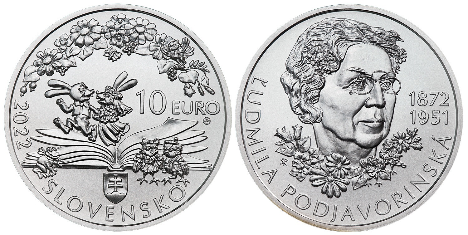 (EUR17.BU.2022.521099) 10 euro Slovakia 2022 BU silver - Ľudmila Podjavorinská (zoom)