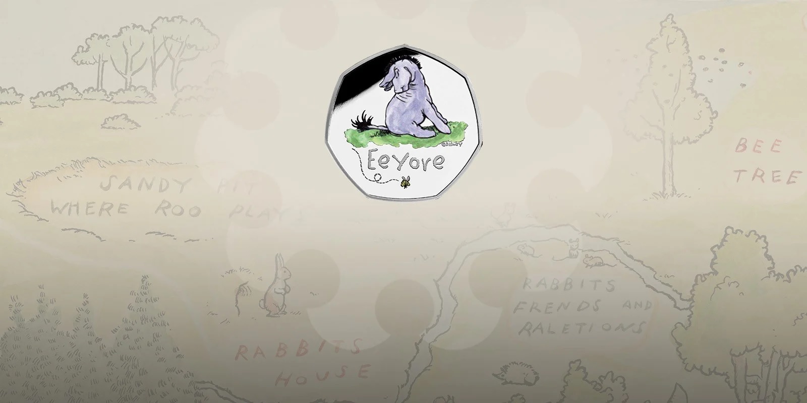 Royal Mint Winnie the Pooh Collection Eeyore (shop illustration) (zoom)