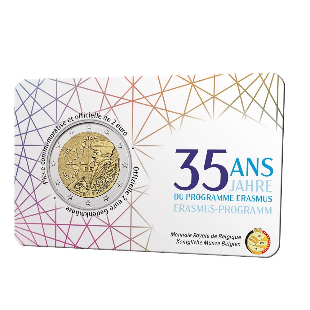 (EUR02.BU.2022.0114390) 2 € Belgium 2022 BU - Erasmus Programme - French legend (coincard front) (zoom)