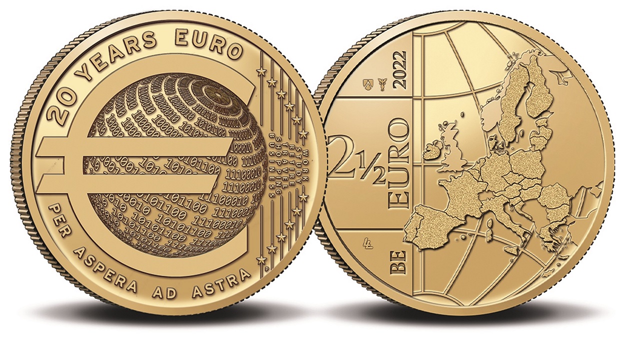 (EUR02.BU.set.2022.0114496) BU coin set Belgium 2022 (Gent) (2€ and a half 20 years of euro) (zoom)