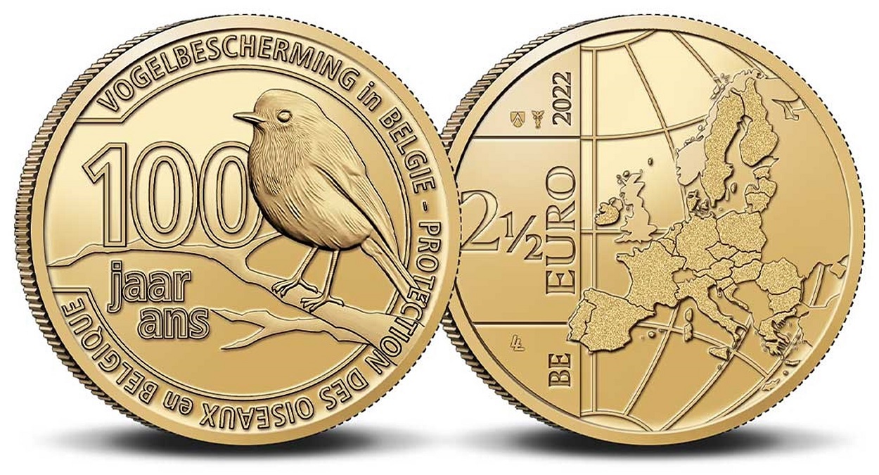 (EUR02.BU.set.2022.0114496) BU coin set Belgium 2022 (Gent) (2€ and a half Bird protection) (zoom)