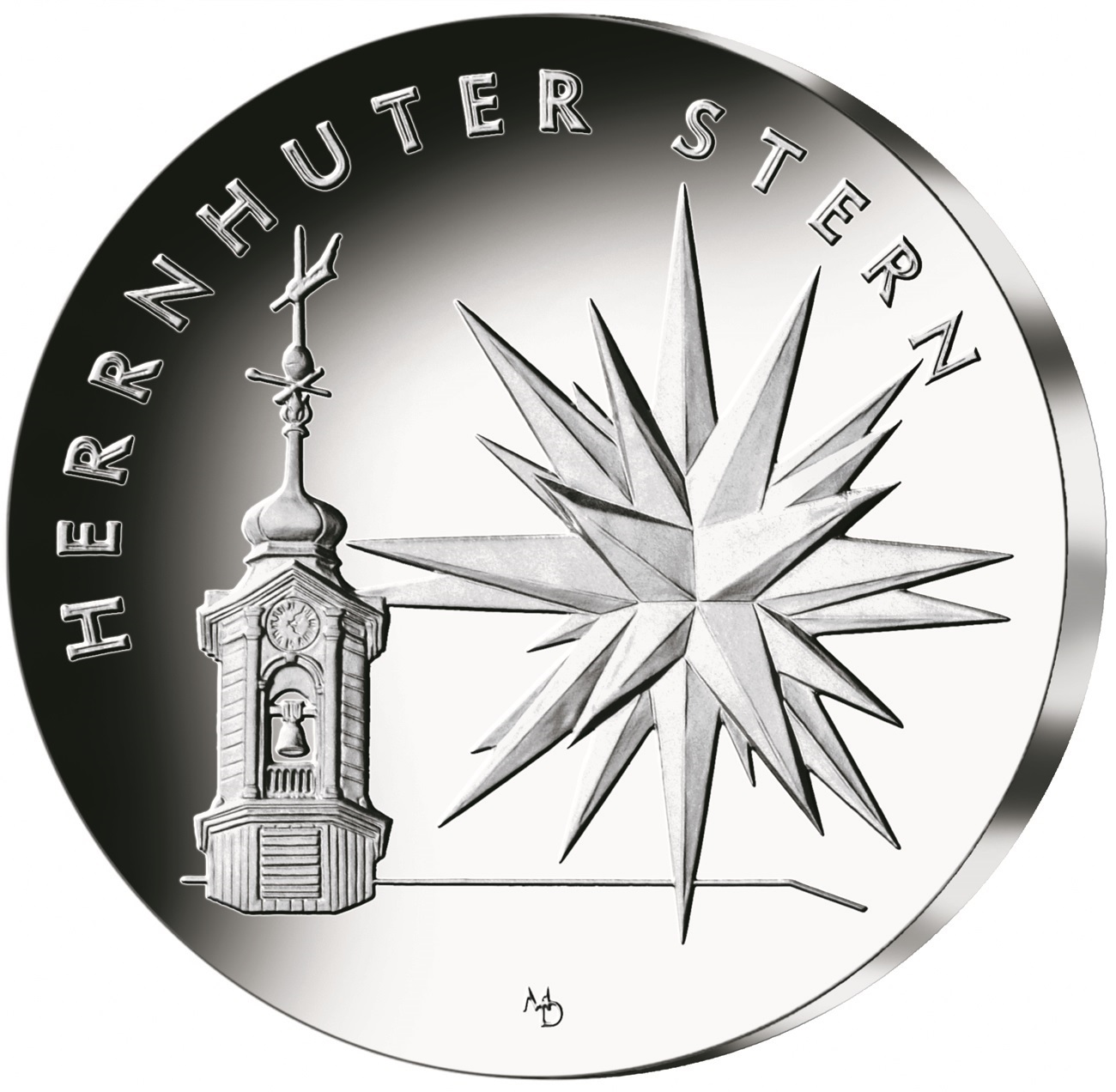 (EUR03.Proof.2022.912504S5) 25 euro Germany 2022 A Proof silver - The Herrnhut Star Reverse (zoom)