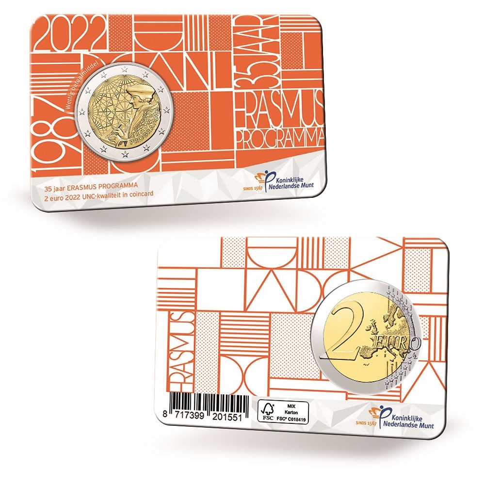 (EUR14.BU.2022.0114177) 2 euro Netherlands 2022 BU - Erasmus Programme (coincard) (zoom)