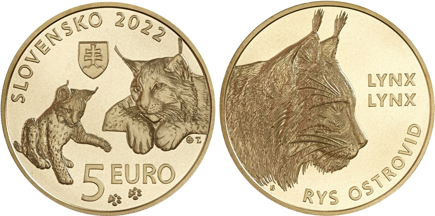 (EUR17.5.E.2022.501439) 5 euro Slovakia 2022 - Lynx (zoom)