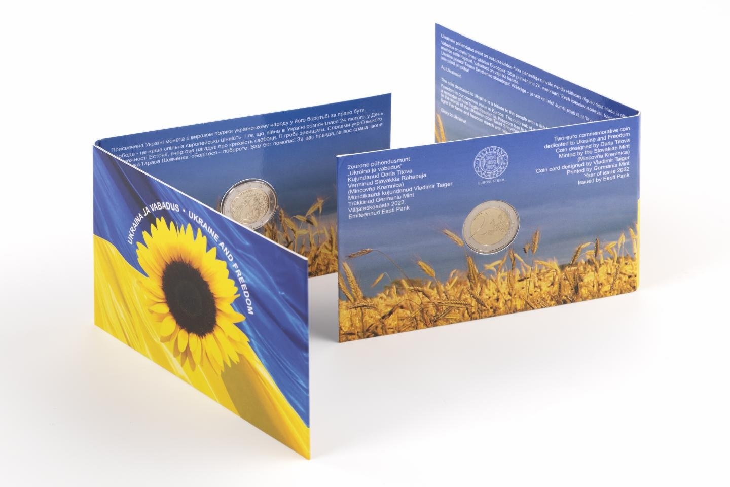 (EUR20.BU.2022.540189) 2 euro Estonia 2022 BU - Peace in Ukraine (packaging) (zoom)