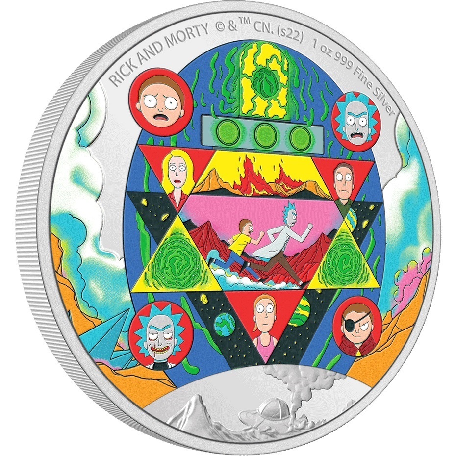 (W160.2.D.2022.30-01286) 2 Dollars Niue 2022 1 oz Proof silver - Rick and Morty Reverse (zoom)