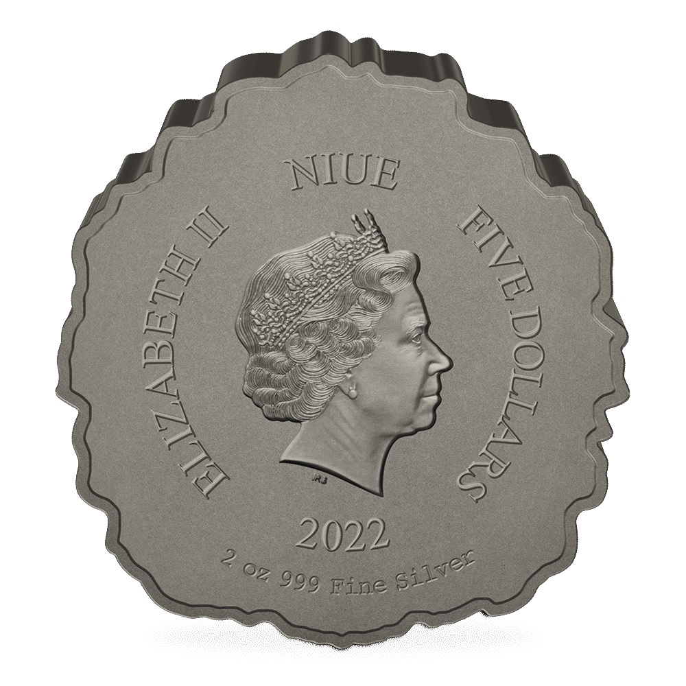 (W160.5.D.2022.30-01288) 5 Dollars Niue 2022 2 oz Antique silver - Lion Reverse (zoom)