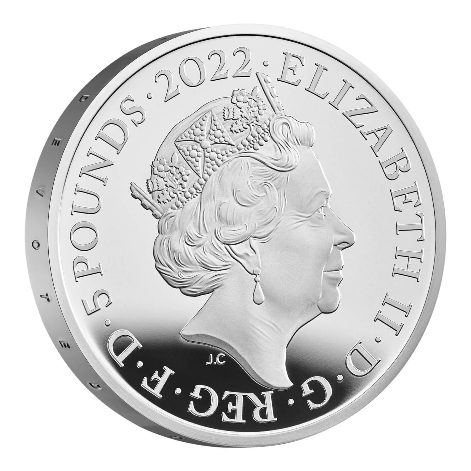 (W185.5.P.2022.UK22QHSP) 5 Pounds Honours and Investitures 2022 - Proof silver Obverse (zoom)