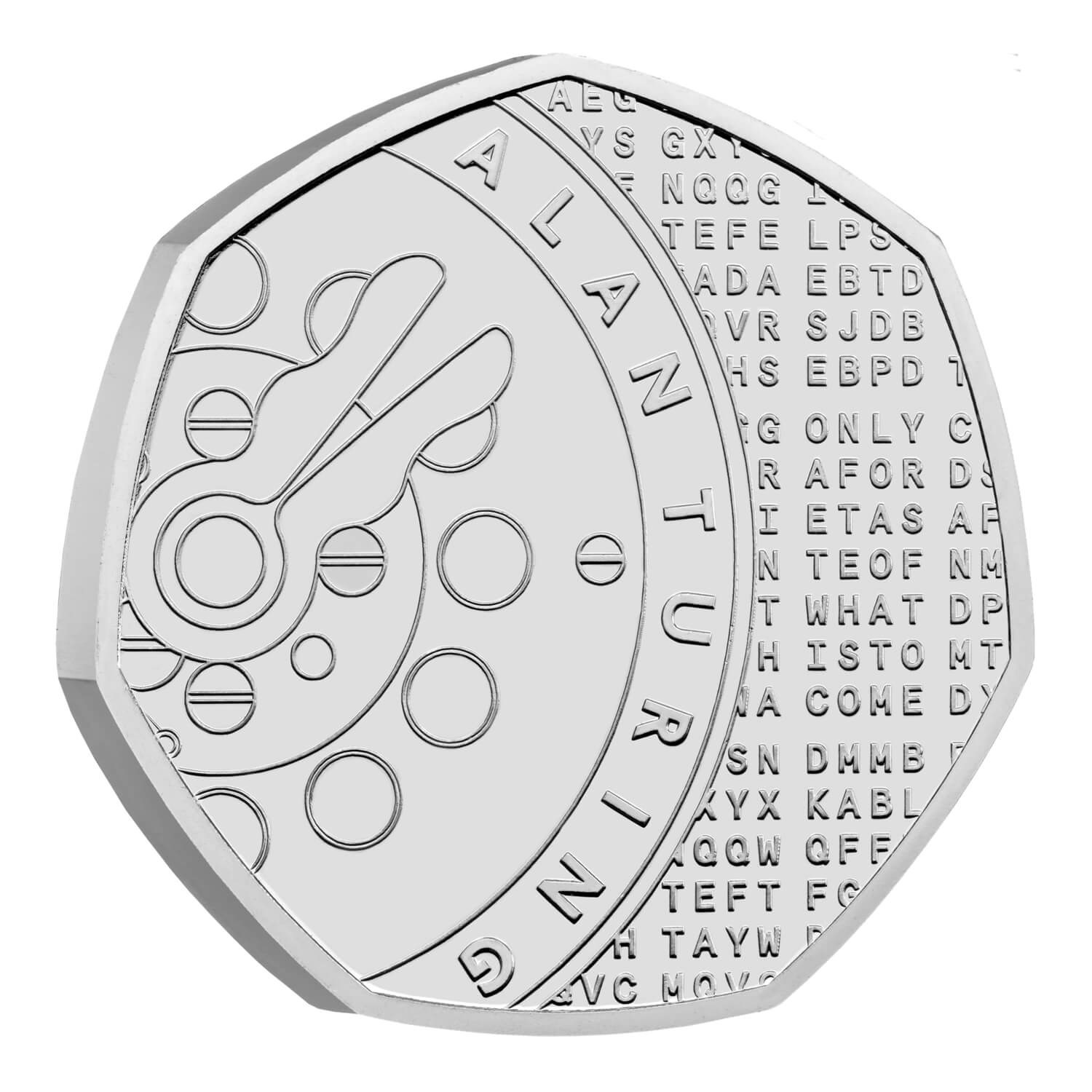 (W185.50.P.2022.UK22ATBU) 50 Pence Alan Turing 2022 BU Reverse (zoom)