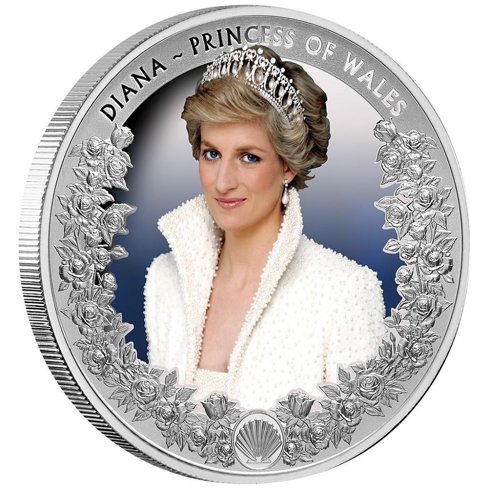 (W221.1.5.D.2022.1.oz.Ag.3) 5 Dollars Tokelau 2022 1 oz Proof Ag - Diana, Princess of Wales (edge) (zoom)