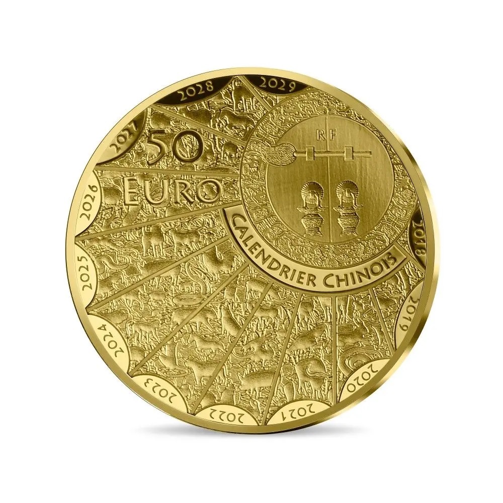 (EUR07.Proof.2023.10041370070000) 50 euro France 2023 Proof gold - Year of the Rabbit Reverse (zoom)