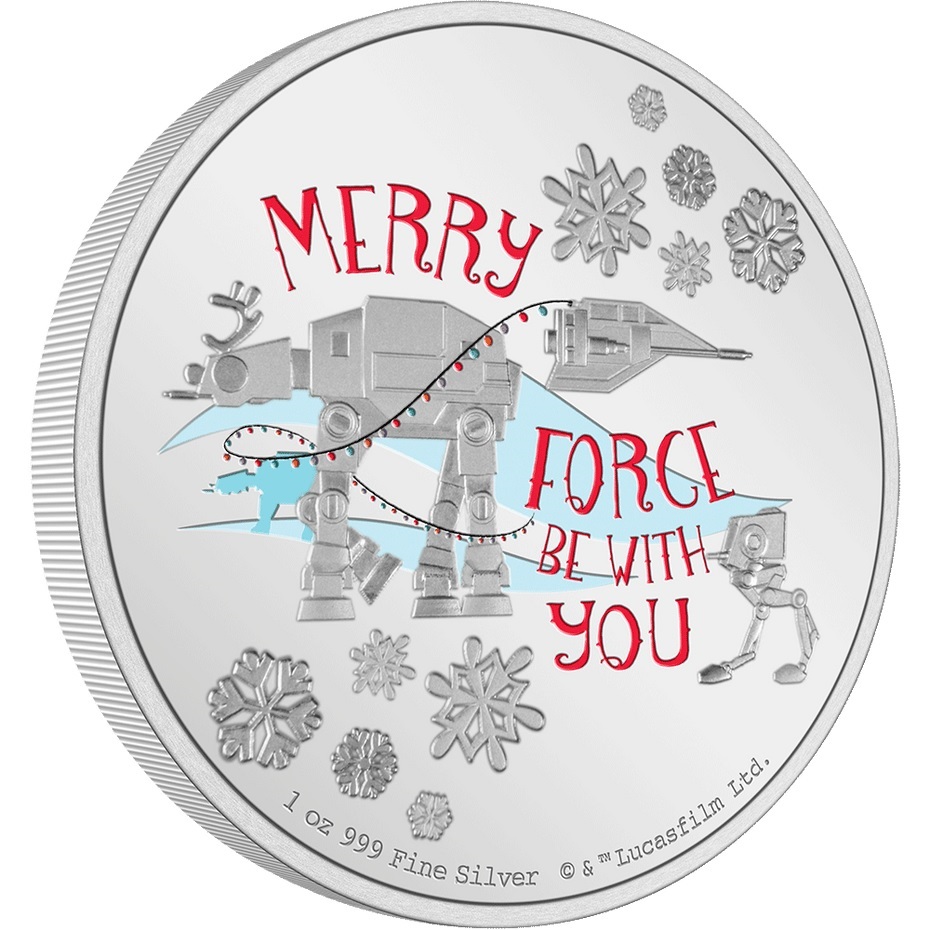 (W160.2.D.2022.30-01309) 2 Dollars Niue 2022 1 oz Proof silver - Star Wars Season Greetings Reverse (zoom)