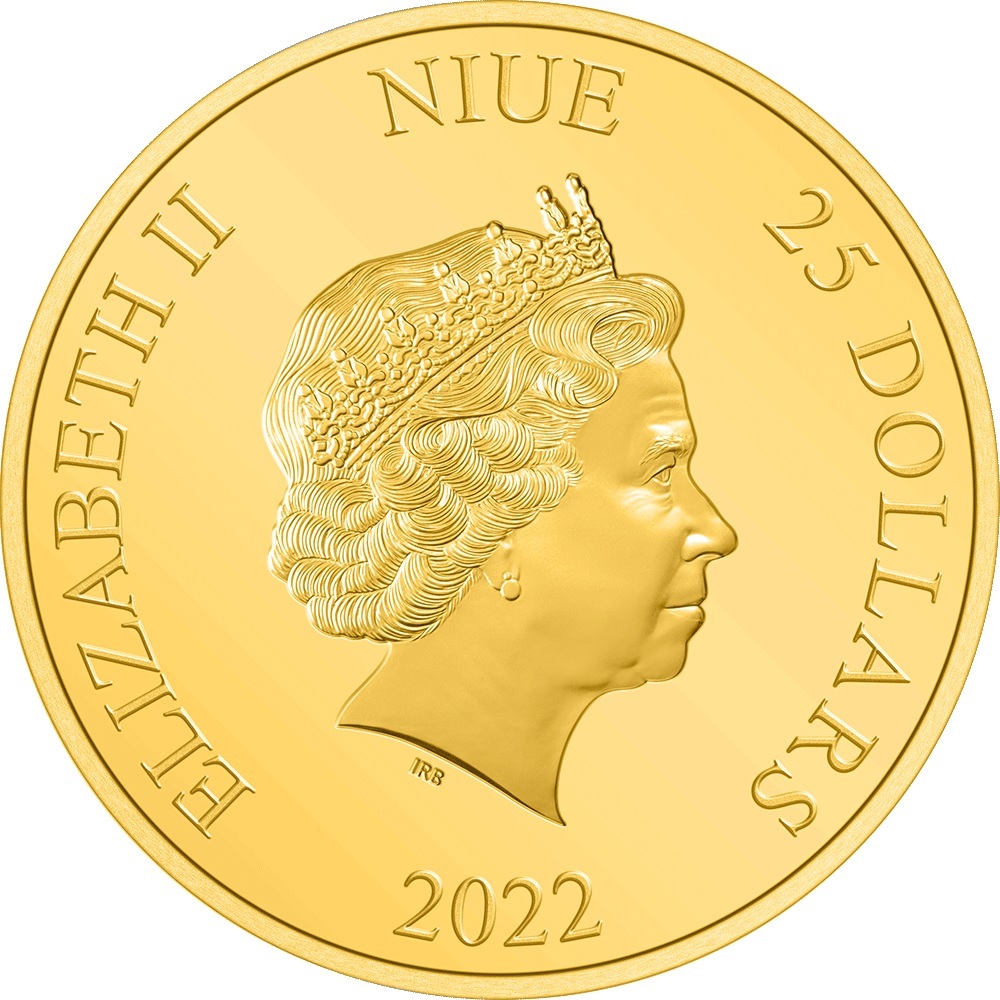 (W160.25.D.2022.30-01296) 25 Dollars Niue 2022 quarter oz Proof gold - AT-ST Walker Obverse (zoom)