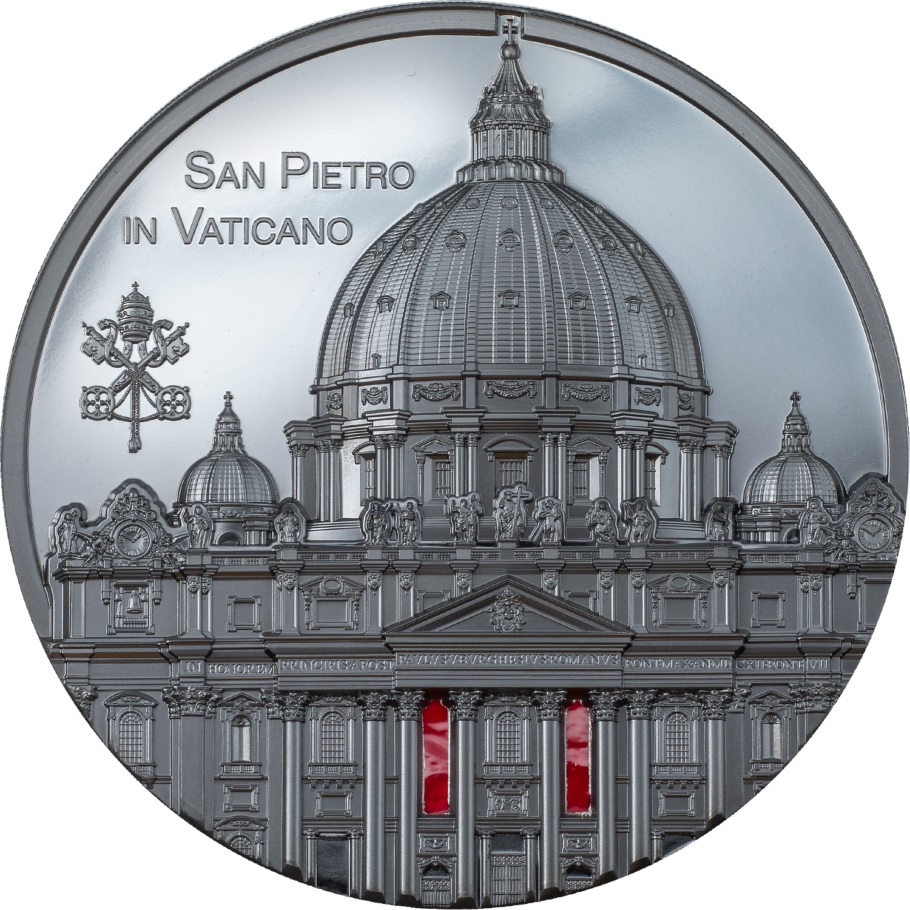 (W168.1.25.D.2022.30065) Palau 25 Dollars St. Peter s Basilica, Vatican 2022 - Black Proof silver Reverse (zoom)