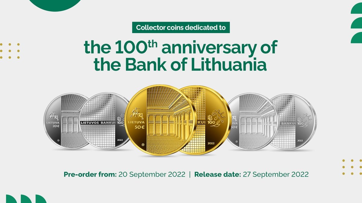 Bank of Lithuania 100th anniversary of the Bank of Lithuania 2022 (shop illustration) (zoom)