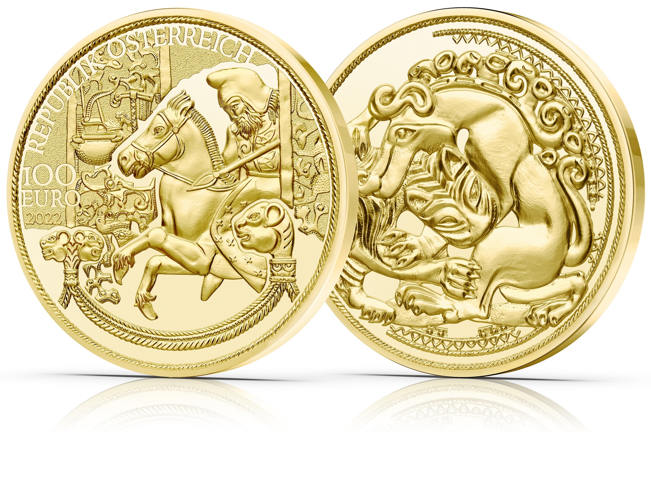(EUR01.Proof.2022.25629) 100 euro Austria 2022 Proof Au - The Gold of the Scythians (zoom)