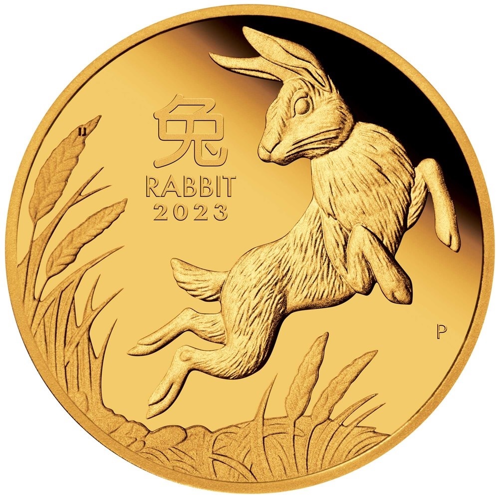 (W017.100.D.2023.3S2315DAAA) 100 Dollars Australia 2023 1 oz Proof gold - Lunar Year of the Rabbit Reverse (zoom)