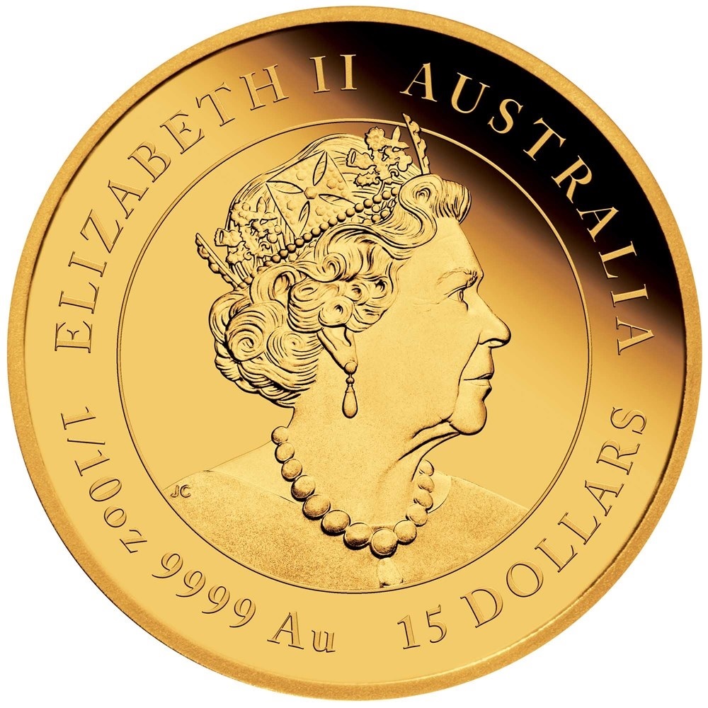 (W017.15.D.2023.3S2315GAAA) 15 Dollars Australia 2023 tenth oz Proof gold - Lunar Year of the Rabbit Obverse (zoom)
