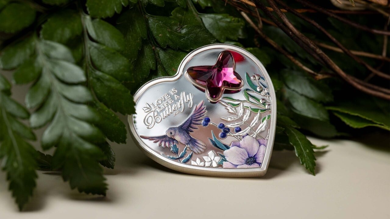 (W099.5.D.2023.30048) Cook Islands 5 Dollars Brilliant Love 2023 - Proof silver (blog illustration) (zoom)