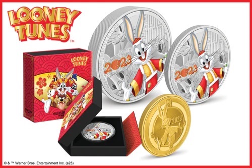 (W160.10.D.2023.30-01332) 10 $ Niue 2023 3 oz Proof silver - Looney Tunes Lunar Year of the Rabbit (blog illustration) (zoom)