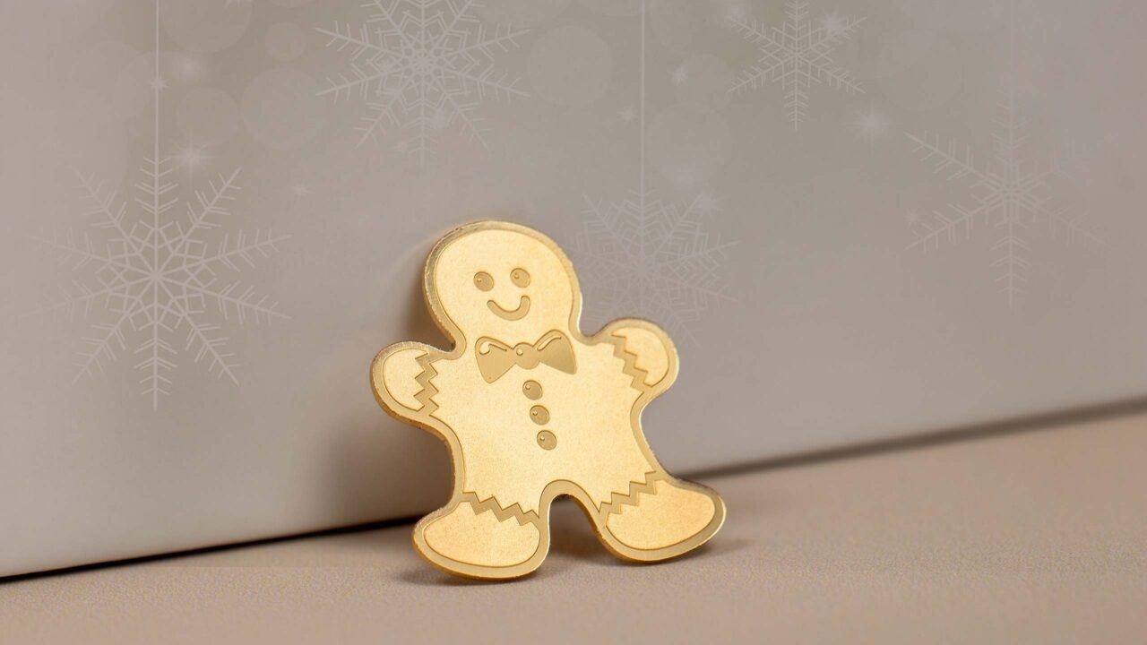 (W168.1.1.D.n.d._2022_.30096) Palau 1 $ Gingerbread Man (2022) - Silk finish gold (blog illustration) (zoom)