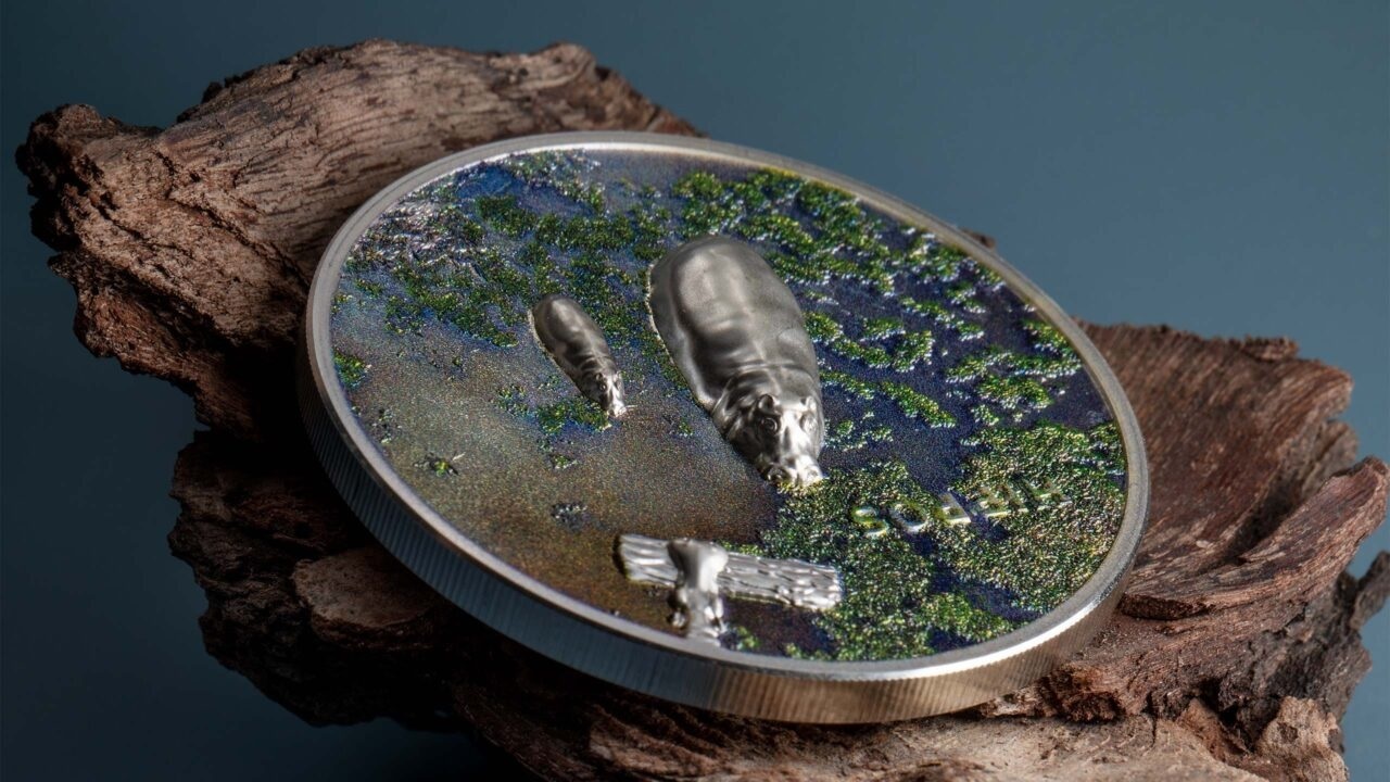 (W168.1.5.D.2023.30103) Palau 5 Dollars Hippos 2023 - Proof silver Reverse (blog illustration) (zoom)