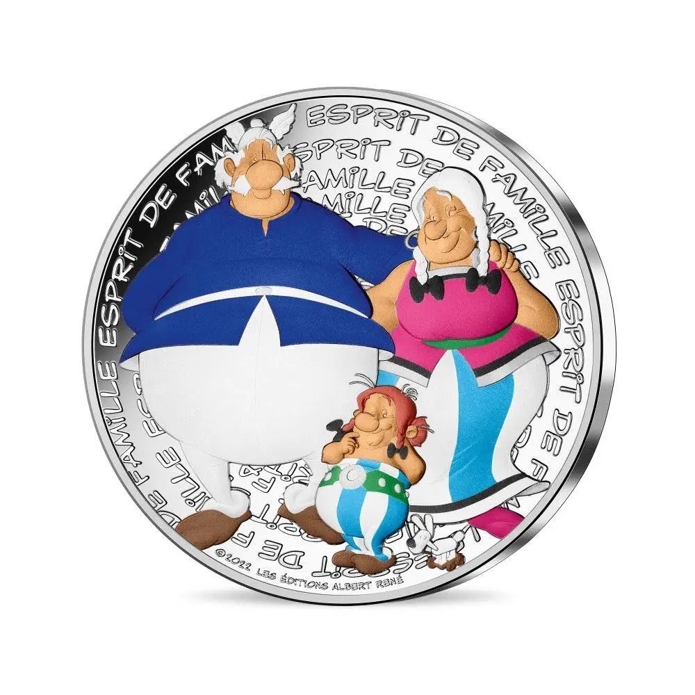 (EUR07.Unc.2022.10041364630005) 50 euro France 2022 silver - Asterix (Family) Obverse (zoom)