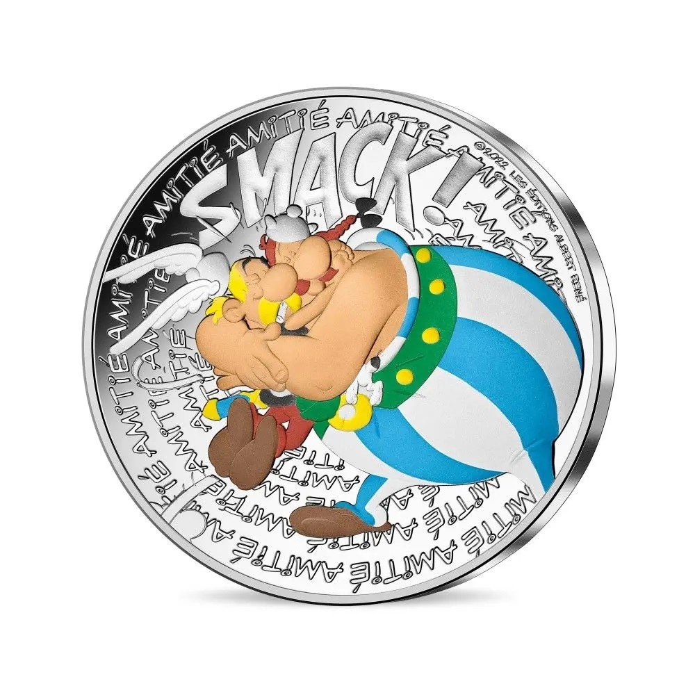 (EUR07.Unc.2022.10041364640005) 50 euro France 2022 silver - Asterix (Friendship) Obverse (zoom)
