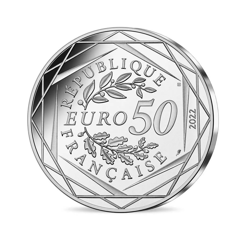 (EUR07.Unc.2022.10041369450005) 50 euro France 2022 silver - Harry Potter (Hogwarts acceptance letter) Reverse (zoom)