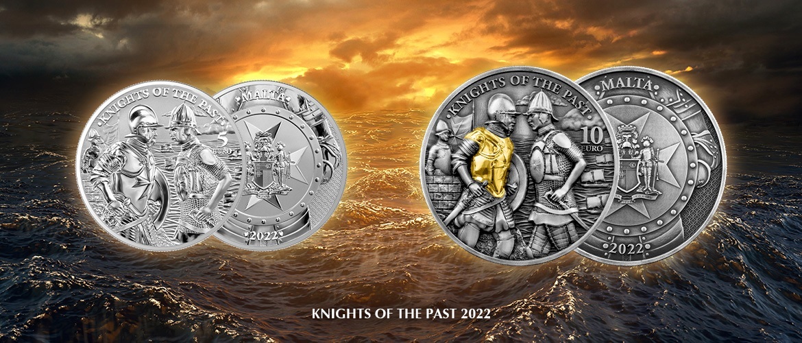 (EUR13.Antique.2022.10.E.1) 10 € Malta 2022 2 oz Antique silver - Knights of the past (blog illustration) (zoom)