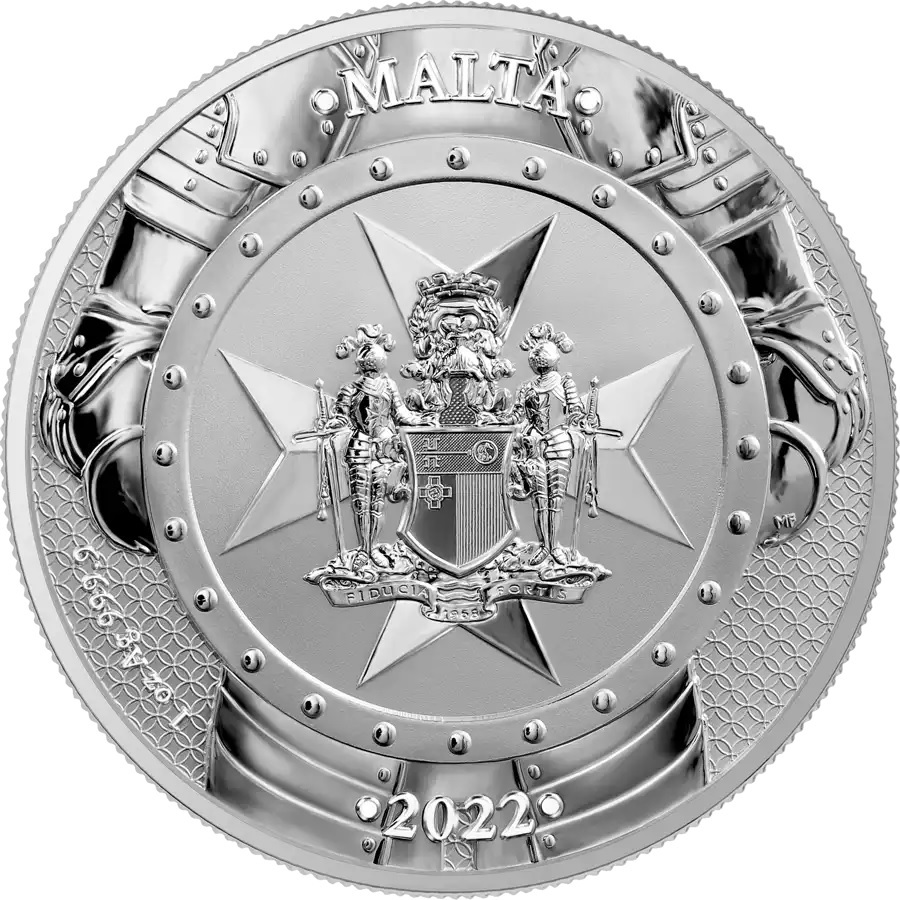 (EUR13.BU.2022.5.E.1) 5 euro Malta 2022 1 oz BU silver - Knights of the past Obverse (zoom)