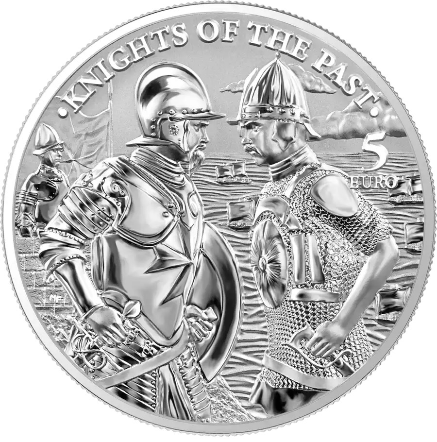 (EUR13.BU.2022.5.E.1) 5 euro Malta 2022 1 oz BU silver - Knights of the past Reverse (zoom)
