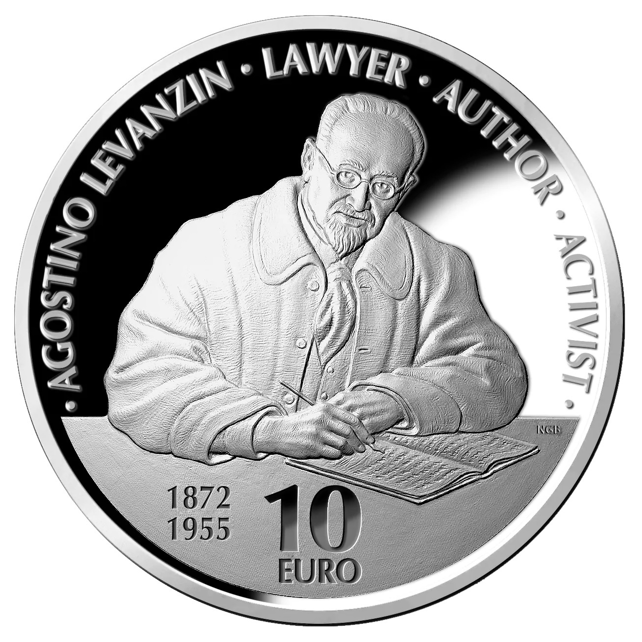 (EUR13.Proof.2022.10.E.5) 10 euro Malta 2022 Proof silver - Agostino Levanzin Reverse (zoom)
