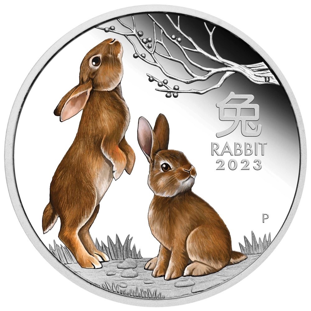 (W017.1.D.2023.3S2316DDAA) 1 Dollar Australia 2023 1 oz Proof silver - Year of the Rabbit Reverse (zoom)