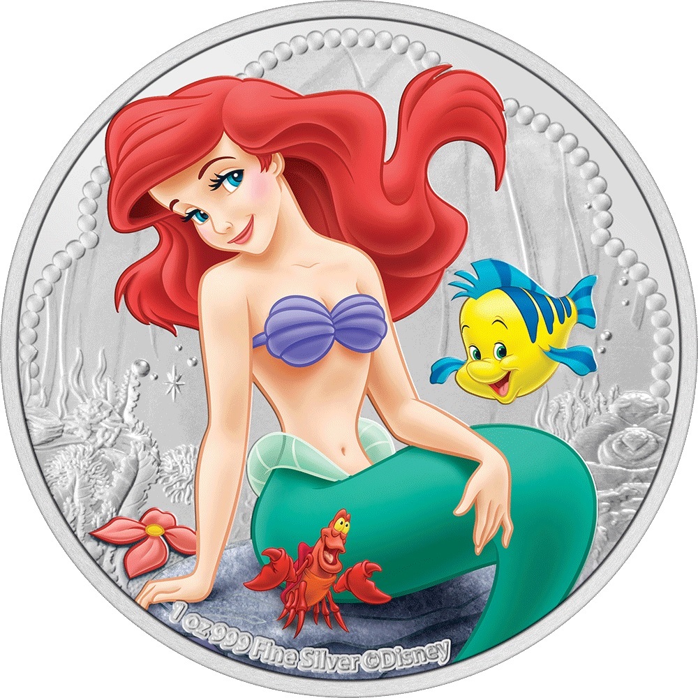 (W160.2.D.2022.30-01350) 2 Dollars Niue 2022 1 oz Proof silver - Ariel The Little Mermaid Reverse (zoom)