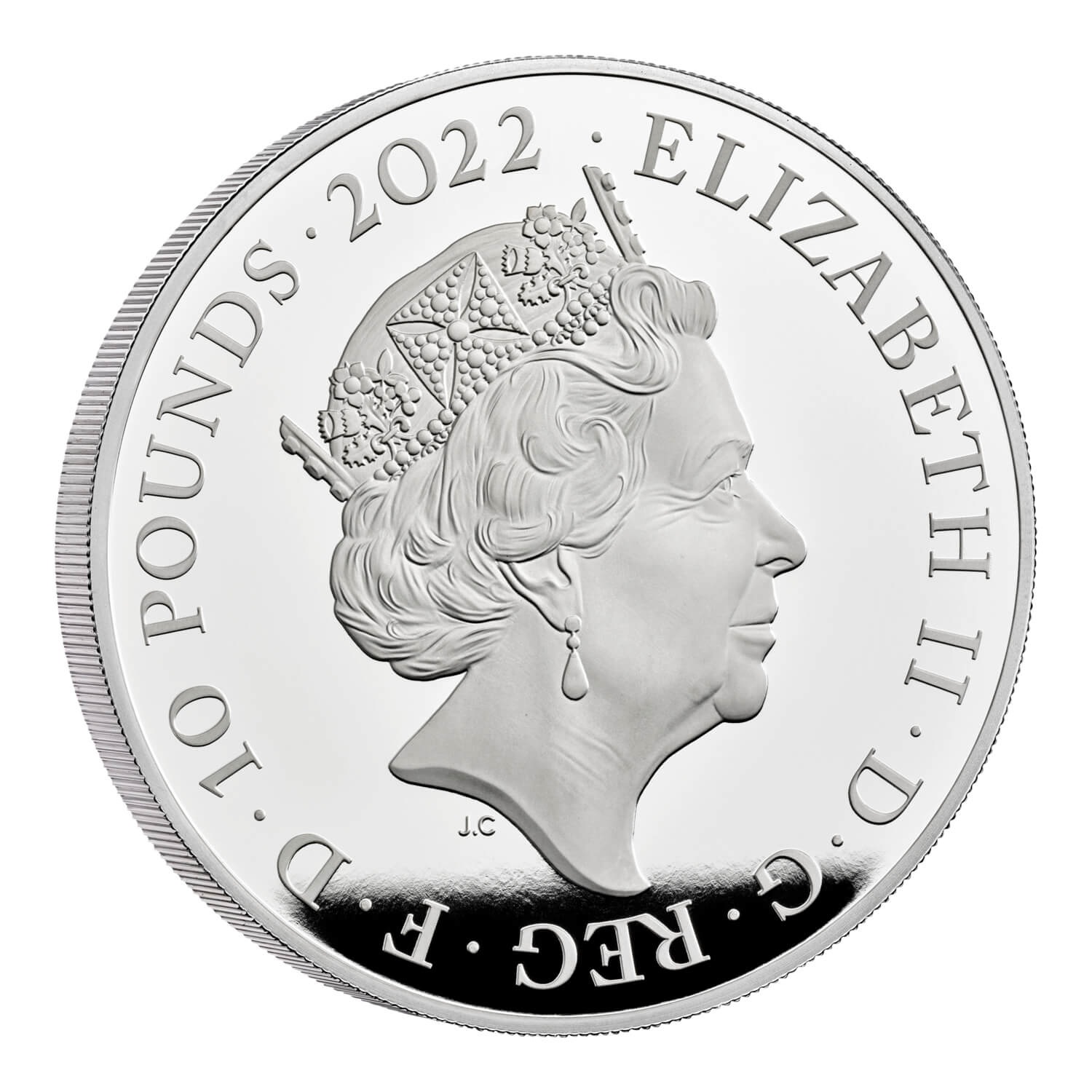 (W185.10.P.2022.UK22E7S5O) 10 Pounds UK 2022 5 oz Proof silver - King Edward VII Obverse (zoom)