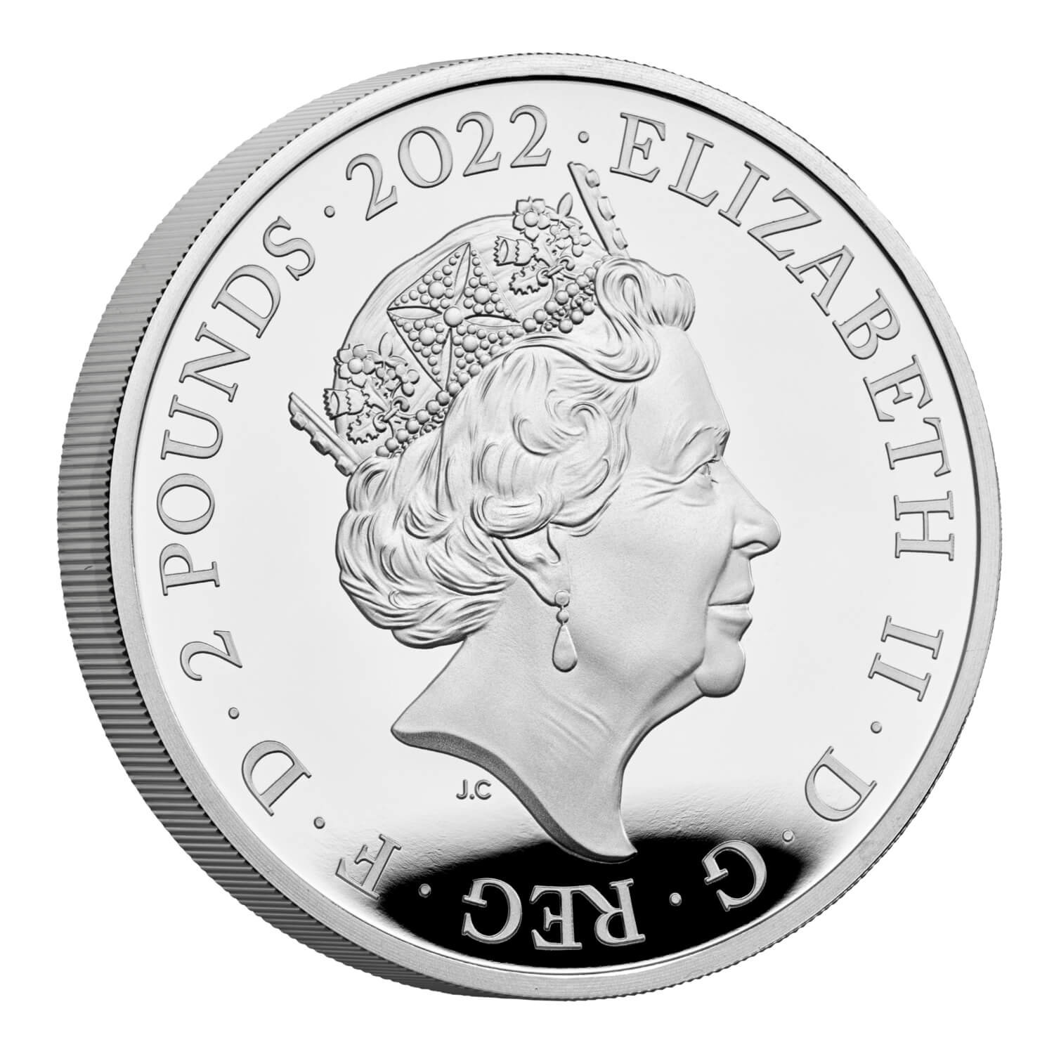(W185.2.P.2022.UK22E7S1O) 2 Pounds UK 2022 1 oz Proof silver - King Edward VII Obverse (zoom)