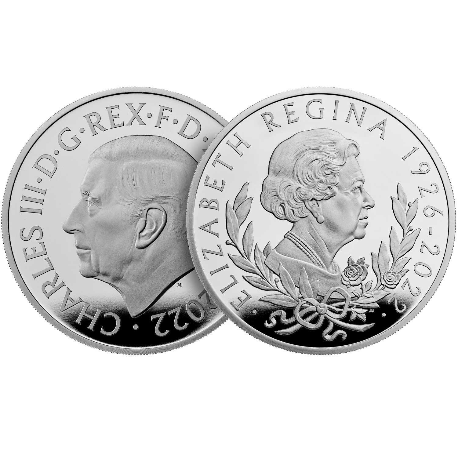 (W185.2.P.2022.UK22QMS1) 2 £ UK 2022 1 ounce Proof Ag - Her Majesty Queen Elizabeth II (zoom)