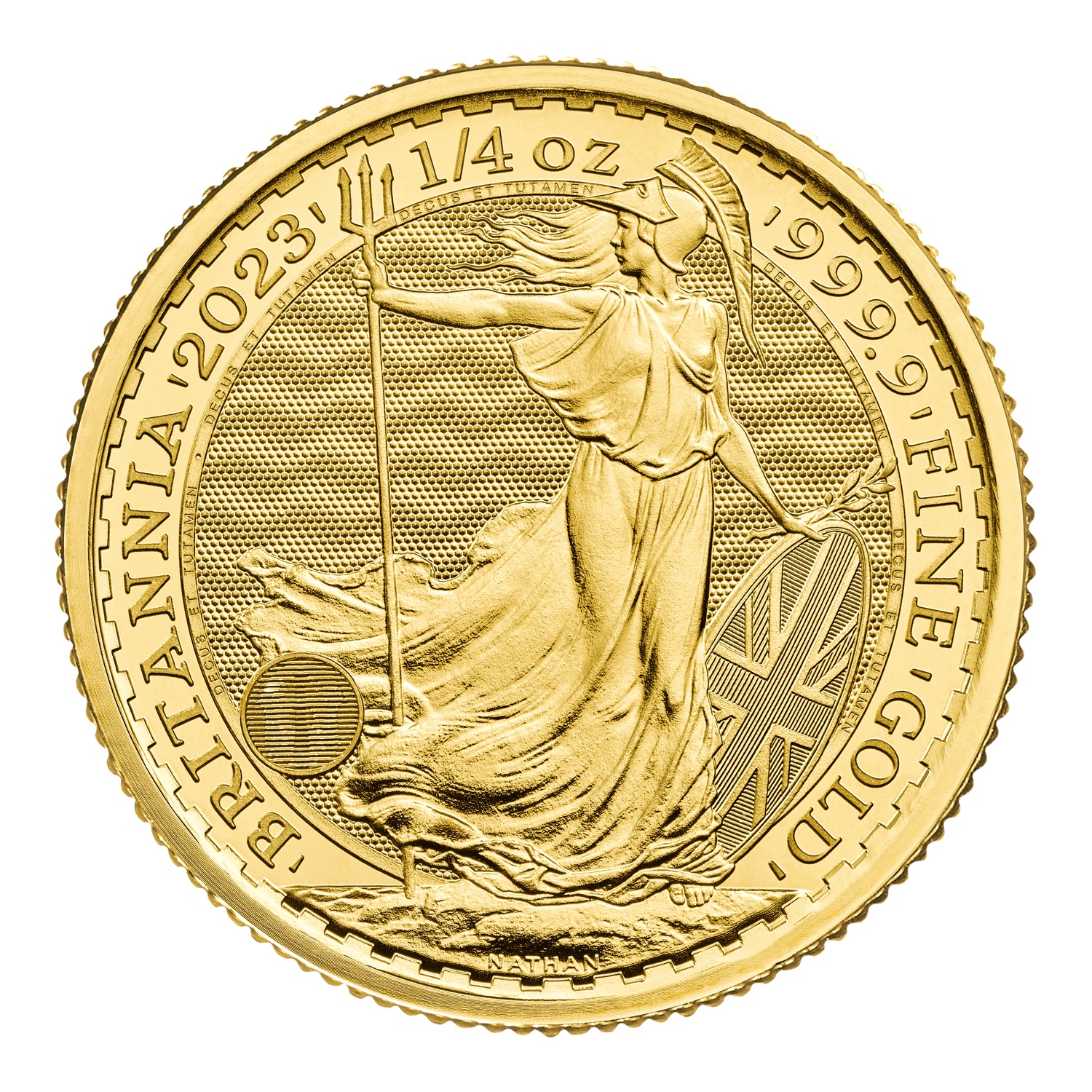 (W185.25.P.2023.UKBGB23Q) 25 Pounds United Kingdom 2023 quarter oz gold - Britannia Reverse (zoom)