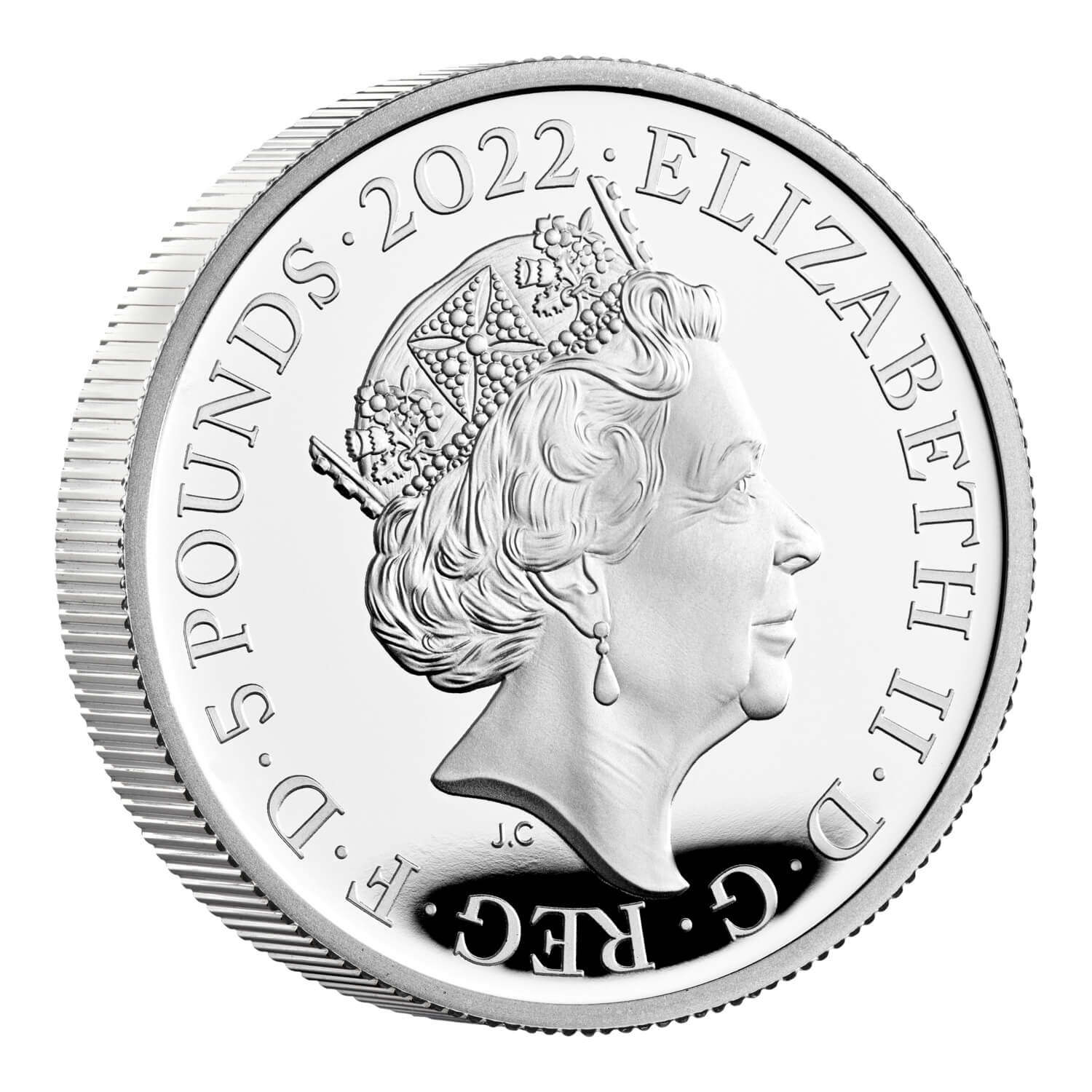 (W185.5.P.2022.UK22E7S2O) 5 Pounds UK 2022 2 oz Proof silver - King Edward VII Obverse (zoom)
