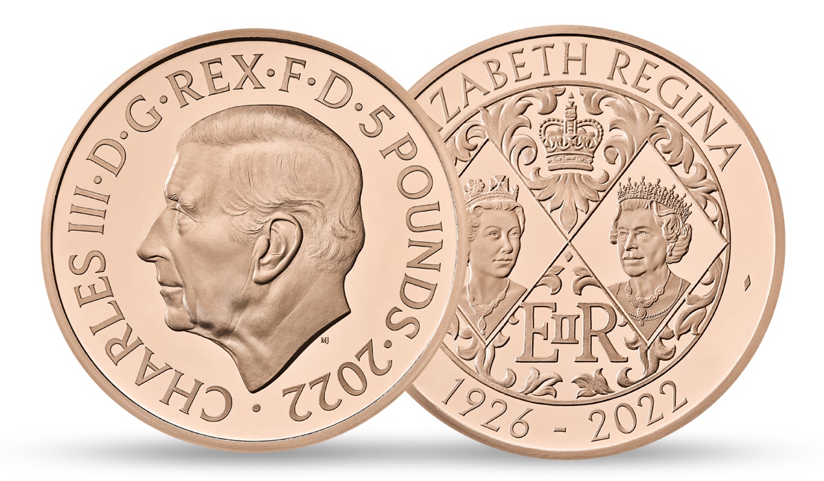 (W185.5.P.2022.UK22QMGP) 5 £ Her Majesty Queen Elizabeth II 2022 - Proof Au (zoom)