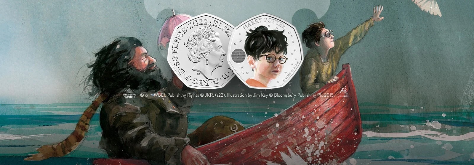 (W185.50.P.2022.UK22HPBC) UK 50 Pence Harry Potter 2022 BU (coloured) (blog illustration) (zoom)