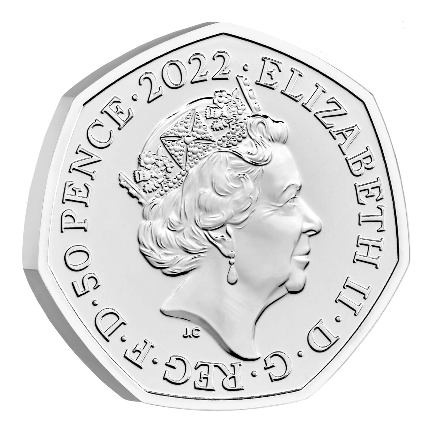(W185.50.P.2022.UK22HPBC) United Kingdom 50 Pence Harry Potter 2022 BU (coloured) Obverse (zoom)
