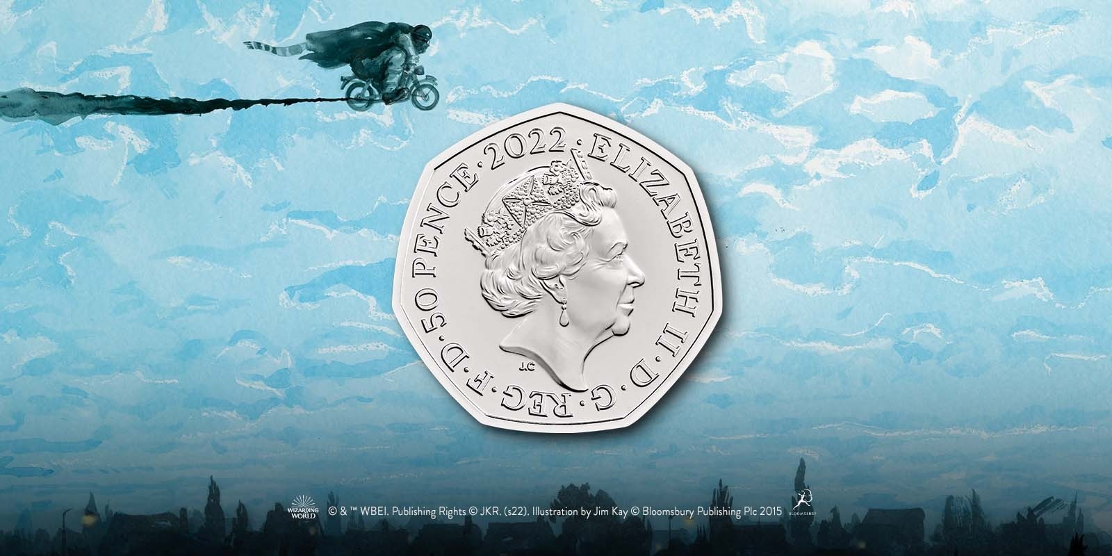 (W185.50.P.2022.UK22HPBU) UK 50 Pence Harry Potter 2022 BU (blog illustration) (zoom)