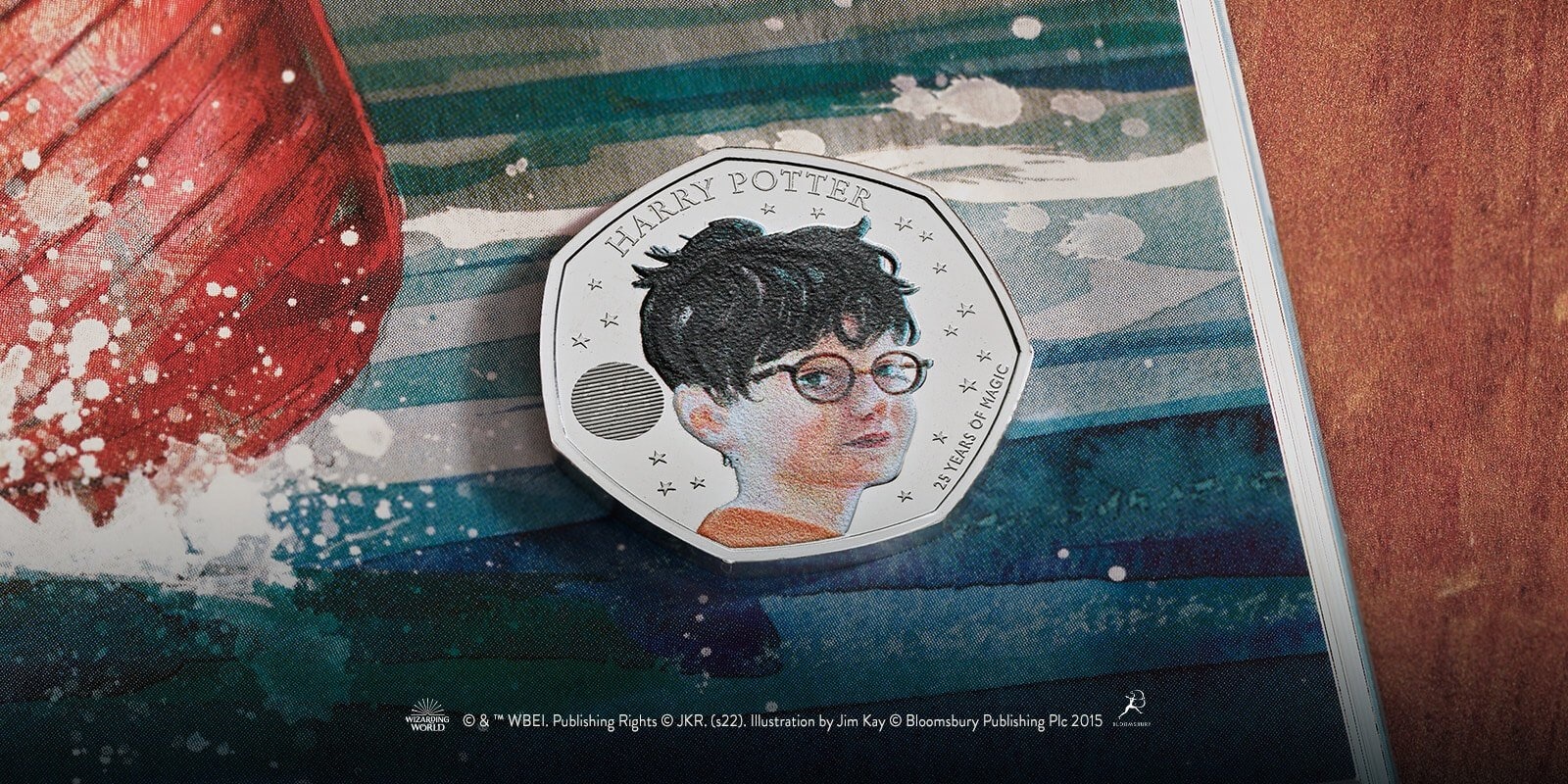 (W185.50.P.2022.UK22HPSP) United Kingdom 50 Pence Harry Potter 2022 - Proof Ag (blog illustration) (zoom)