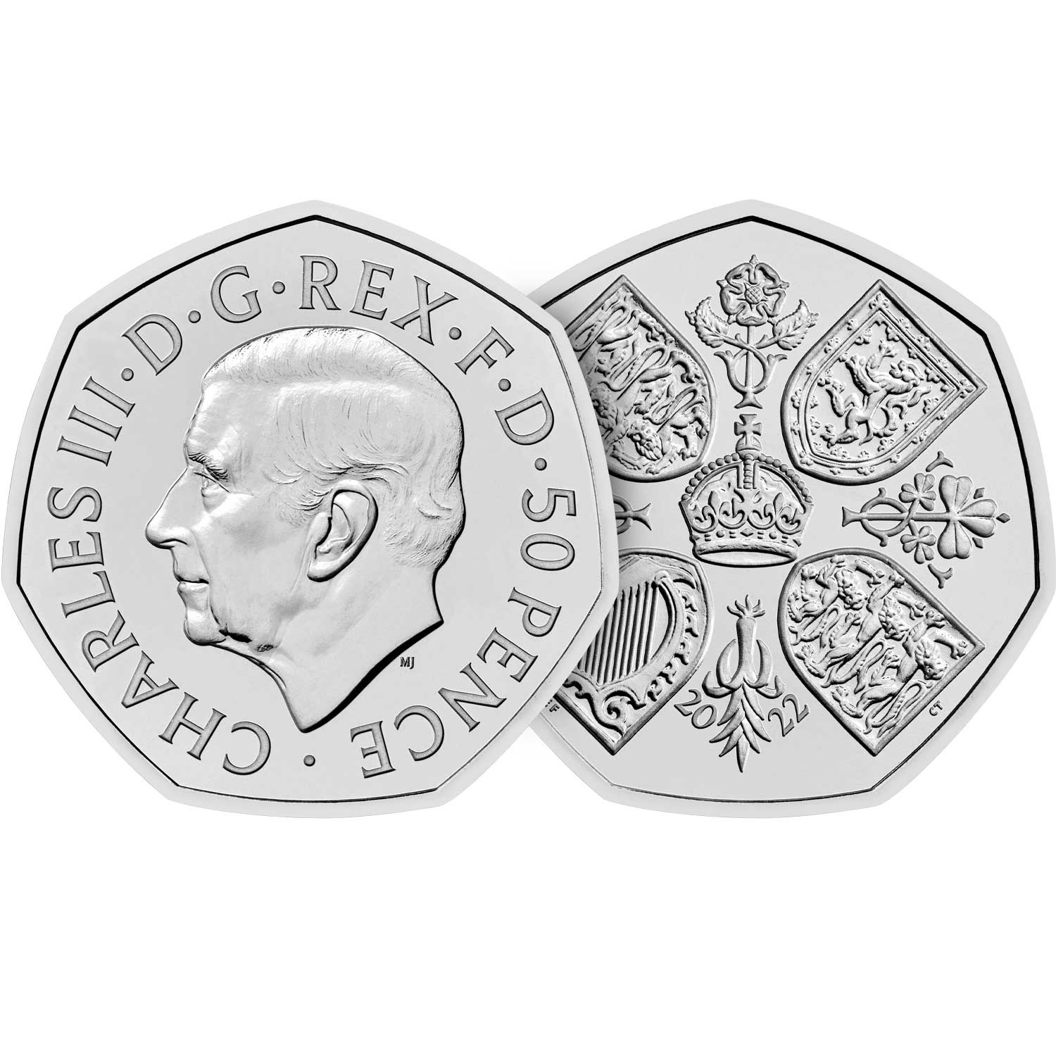 (W185.50.P.2022.UK22Q50BU) UK 50 Pence Her Majesty Queen Elizabeth II 2022 BU (zoom)