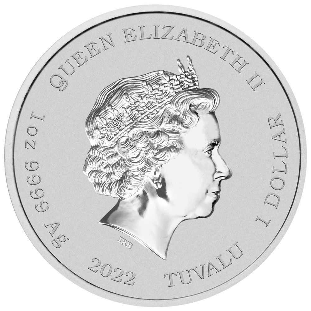 (W228.1.1.D.2022.22M70BAD) 1 Dollar Tuvalu 2022 1 oz silver - The Simpsons Season s Greetings Obverse (zoom)