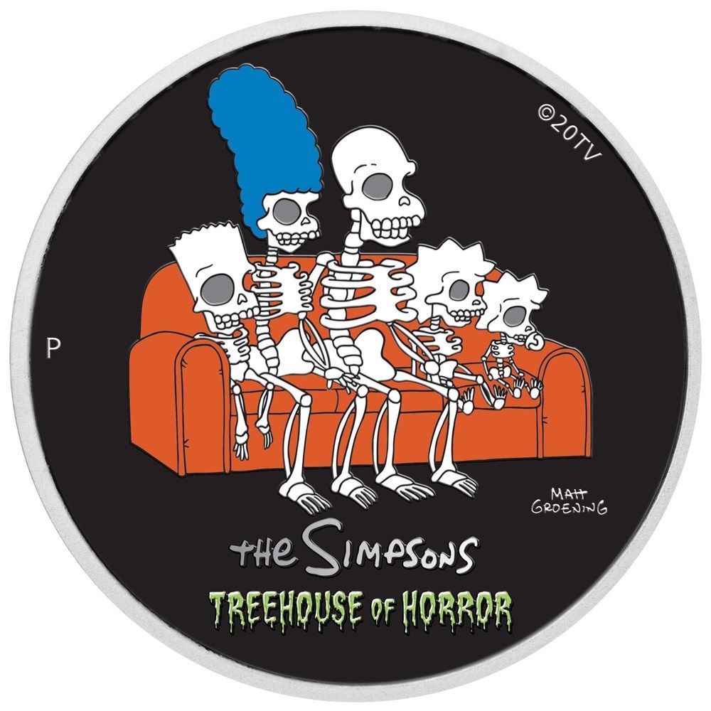 (W228.1.1.D.2022.22N88AAA) 1 Dollar Tuvalu 2022 1 oz Proof silver - The Simpsons Treehouse of Horror Reverse (zoom)