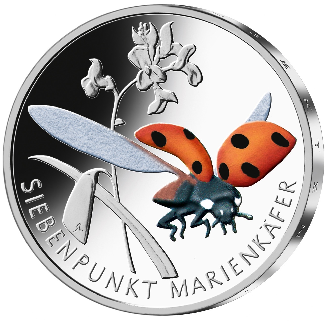 (EUR03.Proof.2023.90N123Q1S5) 5 euro Germany 2023 A Proof - Seven-spot ladybug Reverse (zoom)