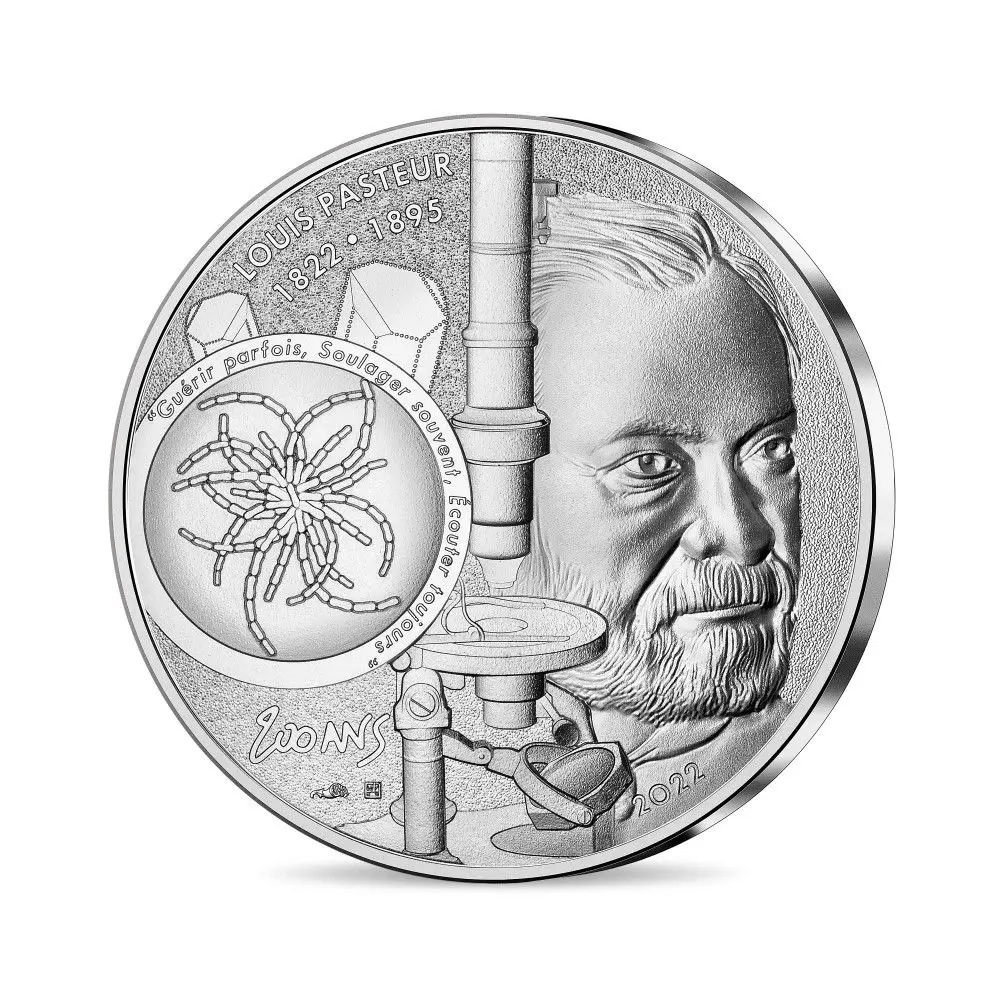 (EUR07.10.E.2022.10041370130005) 10 euro France 2022 silver - 200th anniversary of the birth of Louis Pasteur Obverse (zoom)